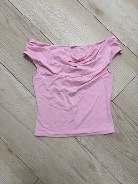 Garage Light Pink Draped Off-Shoulder Women's Top